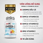 Amix Omega 3 + D3, K2 & E - Viên Uống Dầu Cá Hỗ Trợ Não, Tim Mạch, Xương Khớp, Thị Lực, Giảm Stress, Tăng Đề Kháng