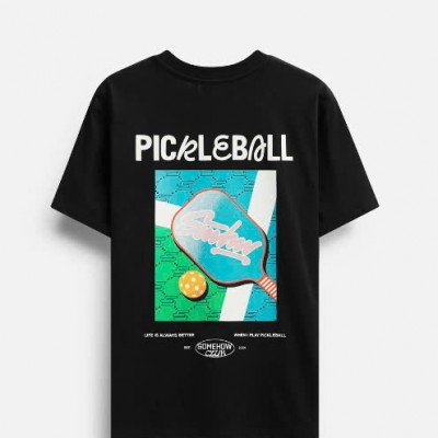 Áo Thun Pickleball Print Black