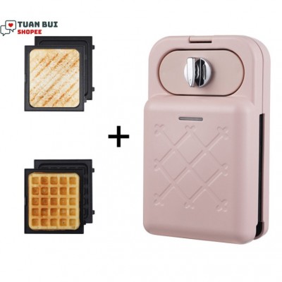 Máy kẹp nướng bánh mì Sandwich đa năng có hẹn giờ + 2 khuôn kèm - BH 12 tháng