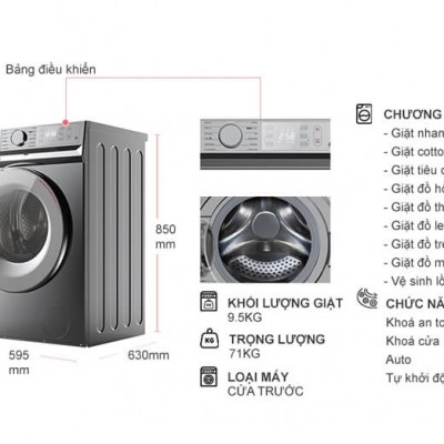 Máy giặt Toshiba inverter 9.5 kg