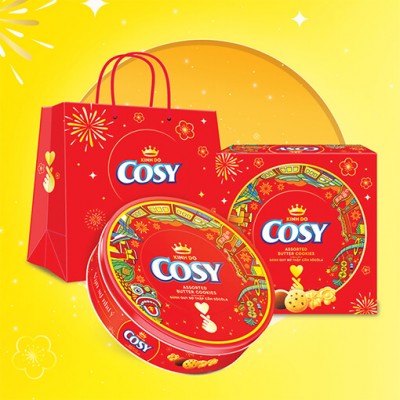 Cosy Bánh quy bơ Thập cẩm Sôcôla (hộp thiếc tròn)